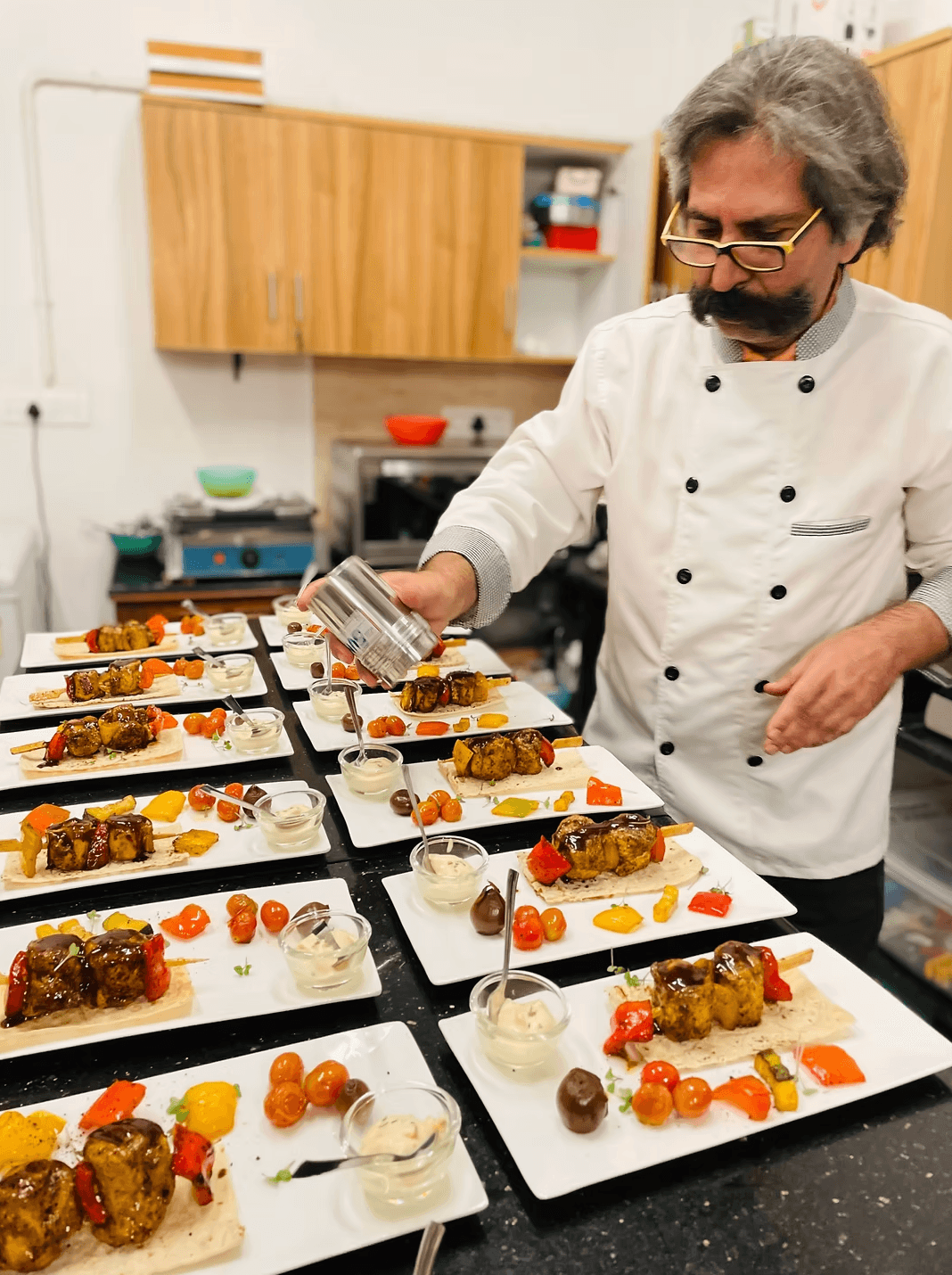 Persian plated meal at Saanchi