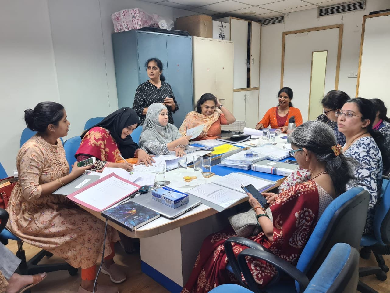 Students engaged in group learning